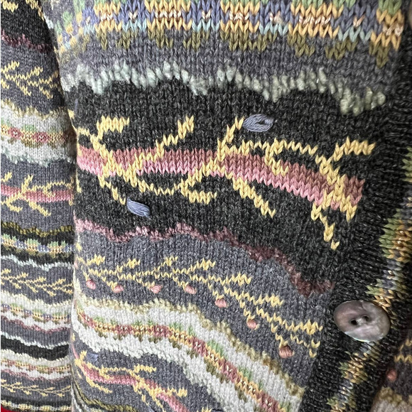 Talbots Women's Fair Isle Cardigan Sweater Size SP in Multicolor Lambswool Blend - Picture 6 of 9